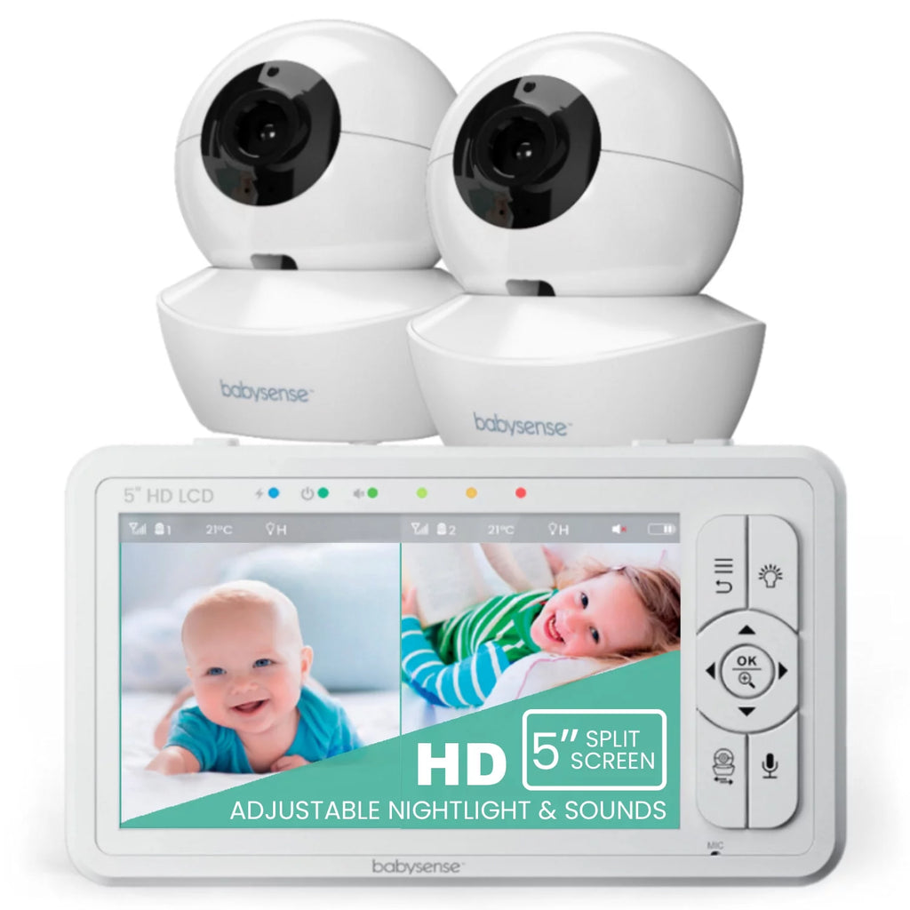 Baby Video Monitor Split Screen 5" HD Display with 2 Cameras O803539