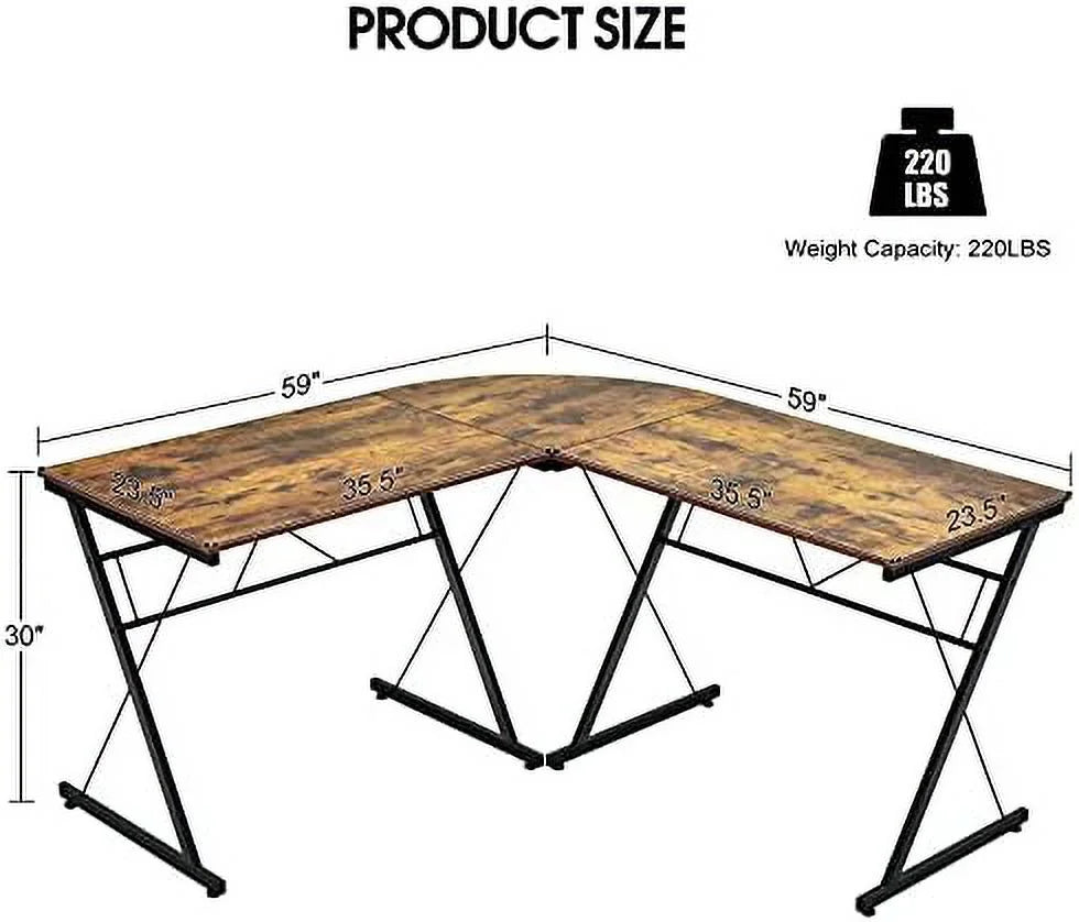 L-Shaped Black Gaming Desk T16888