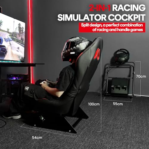 Black Foldable Racing Simulator Cockpit O8320
