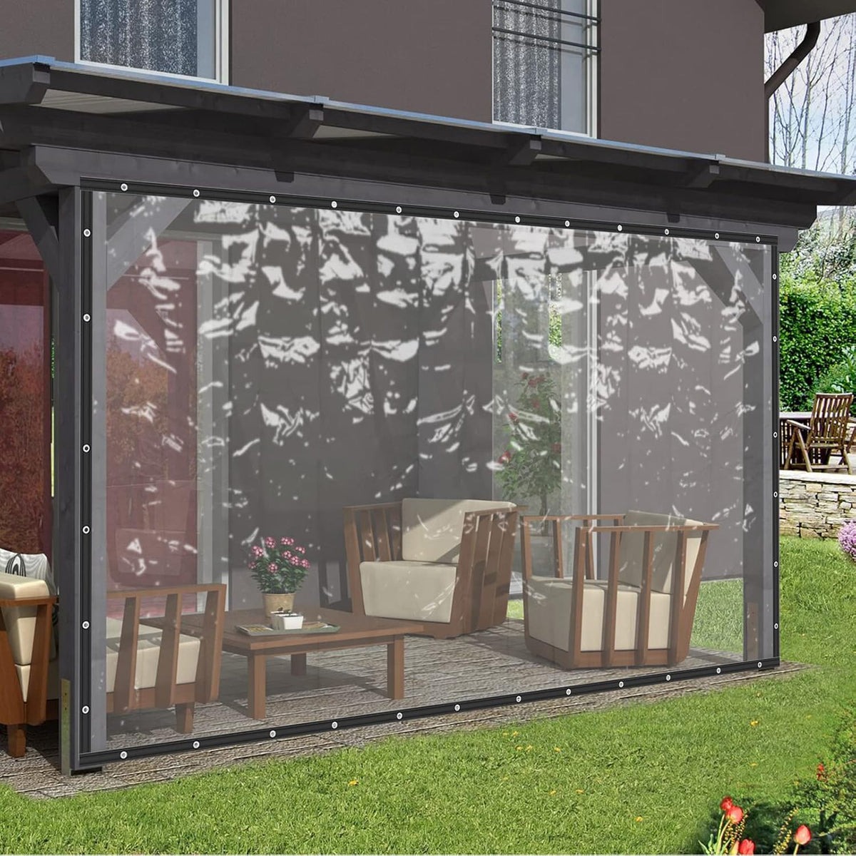 8×20FT Clear PVC Waterproof Tarp Curtain D80624