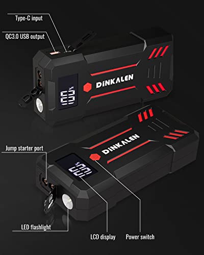 Car Battery Jump Starter 3000A Portable 12V Jump Starter with Jumper Cables and LED Lights Y345742