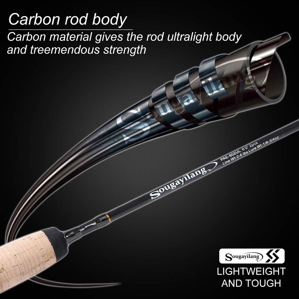 Graphite Lightweight Ultra Light Trout Rods 2 Pieces Cork Handle Spinning Fishing Rod J9092