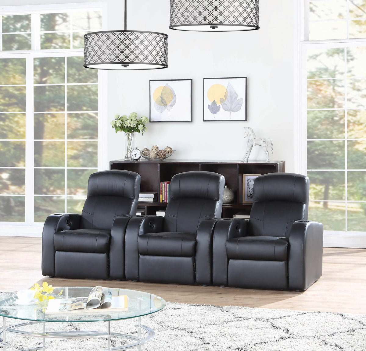 Black Upholstered Recliner H470151
