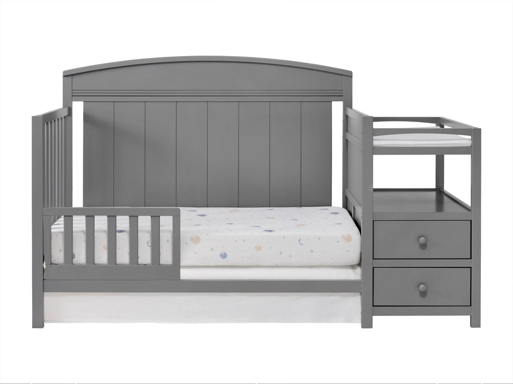 4-in-1 Convertible Crib & Changing Station Dove Gray Wooden U890833