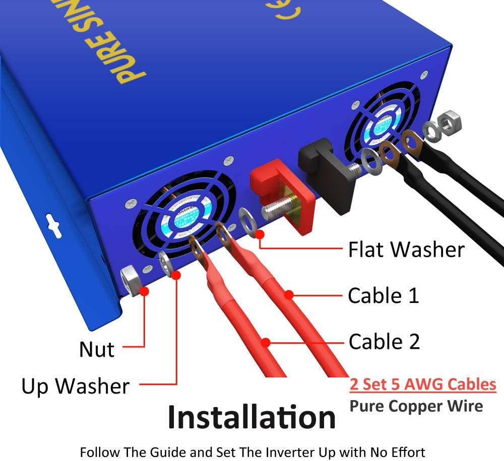 3000 watt 48v DC to AC 120v Pure Sine Wave Power Inverter K384