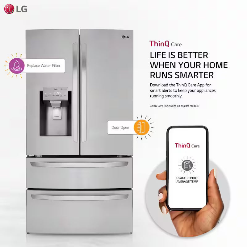 4-Door French Door Smart Refrigerator with Ice and Water Dispenser W4473