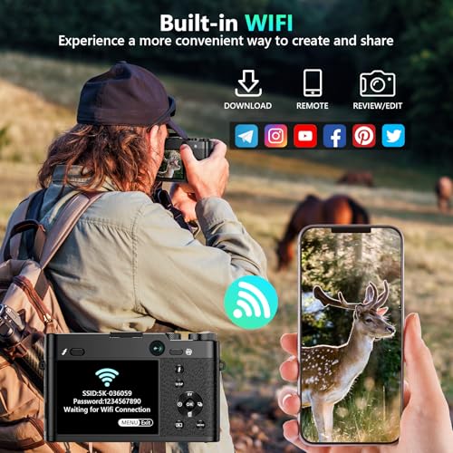 5K Digital Camera 64MP 6X Optical Zoom Autofocus Dual-Lens T43441