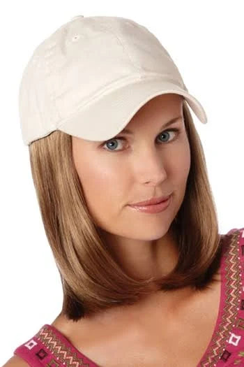 Baseball Cap with Hair Beige L439692