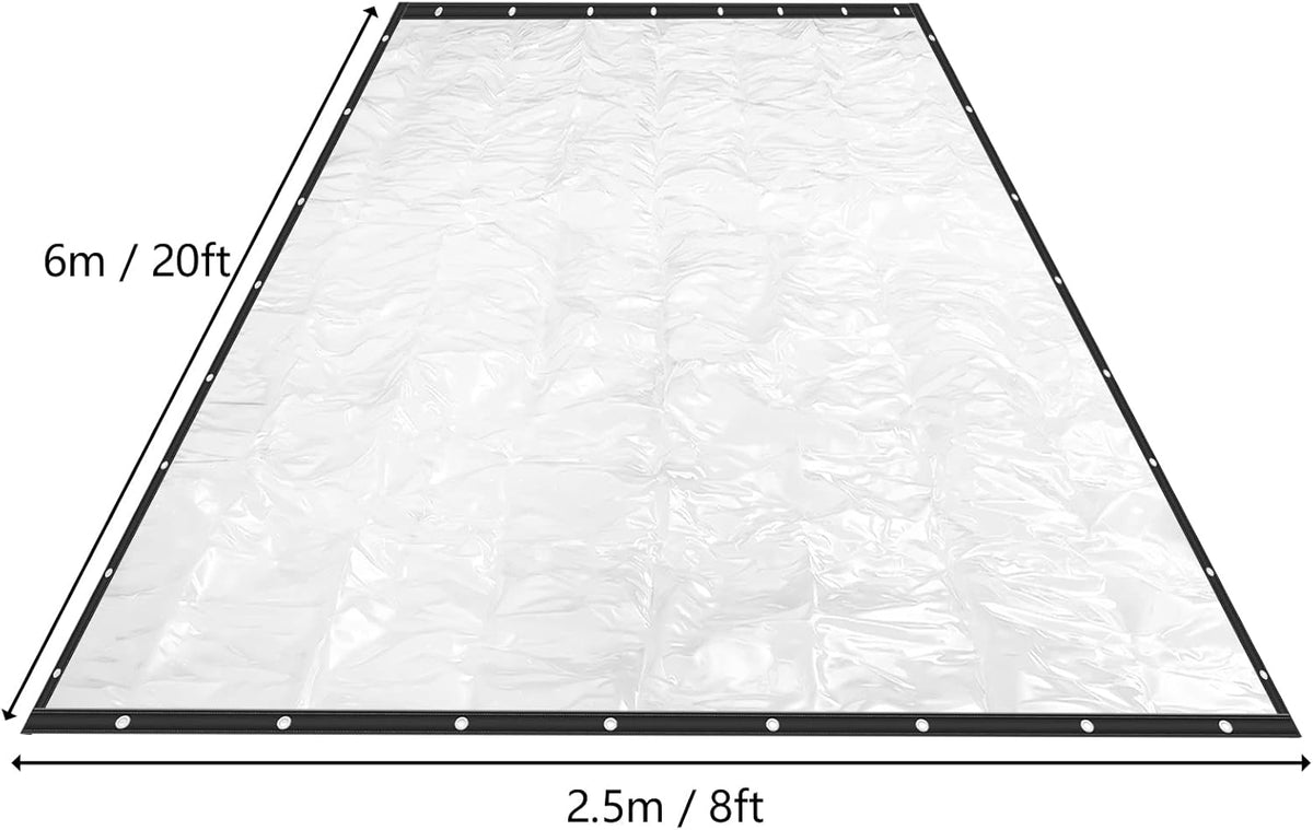 8×20FT Clear PVC Waterproof Tarp Curtain D80624