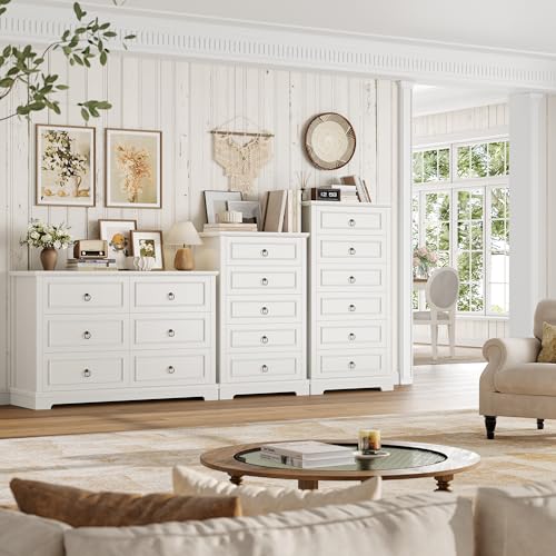 6 Drawer Tall Wood Dresser C814