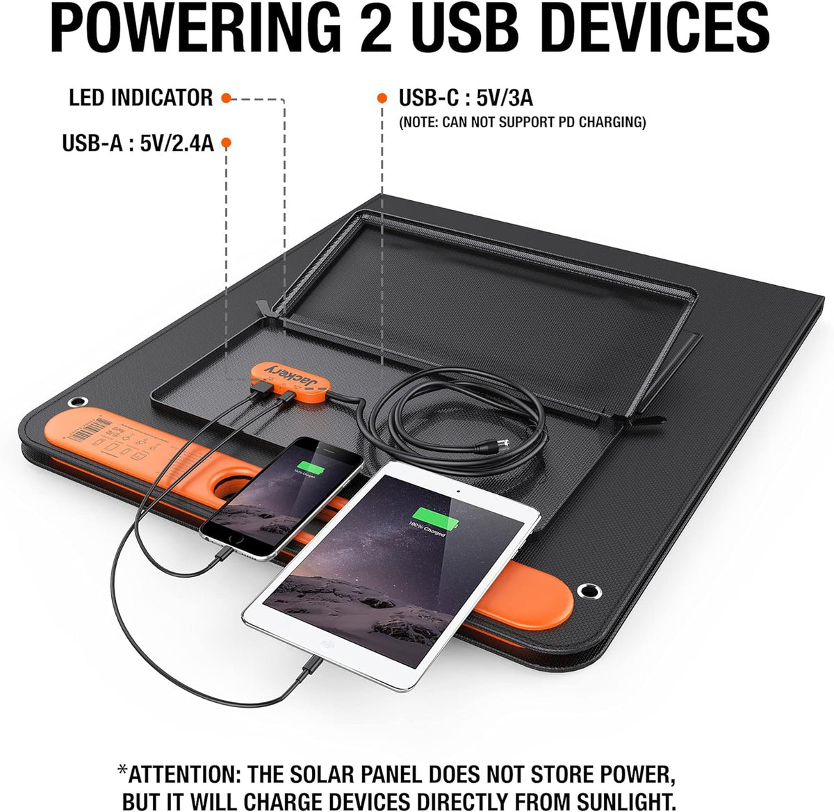 100W Portable Foldable Solar Panel with USB Outputs A53741