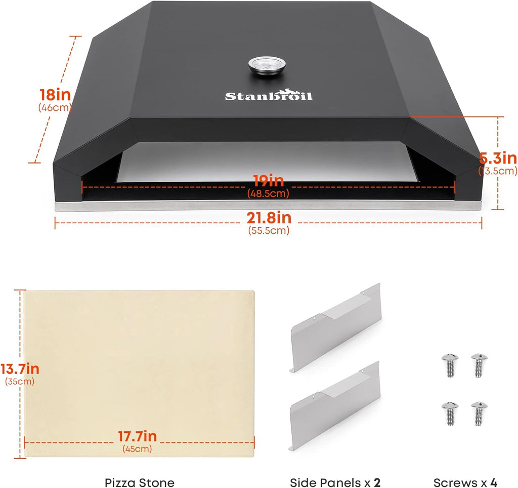 Pizza Oven with Temperature Gauge and Pizza Stone B99819