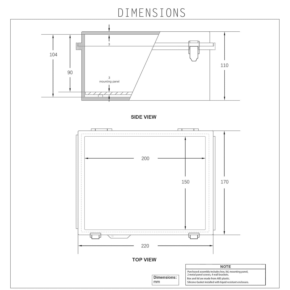IP67 Waterproof Hinged Cover Plastic Junction Box with Mounting Plate 400×300×180mm E47121