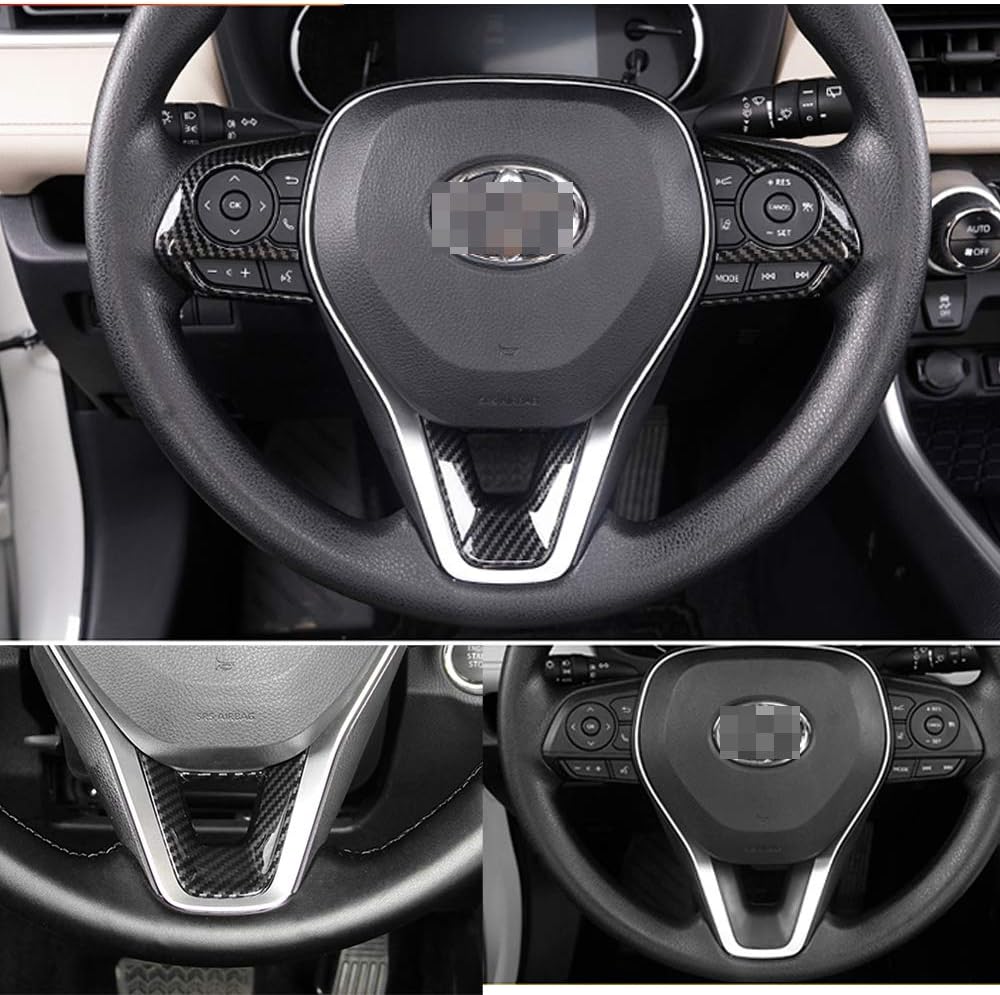 ABS Carbon Fiber Steering Wheel Cover Trim 3pcs F114