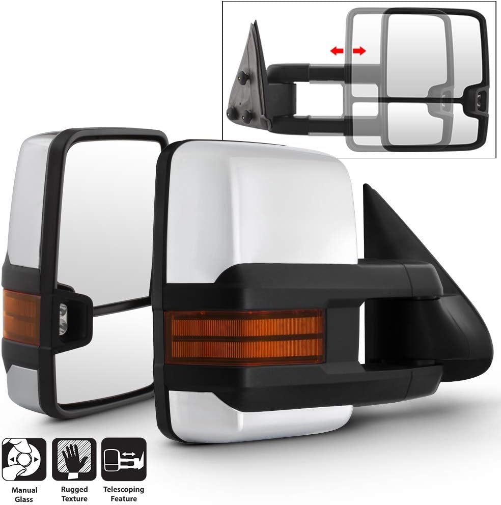 Telescoping Manual Towing Side Mirrors Driver+Passenger Left+Right N542
