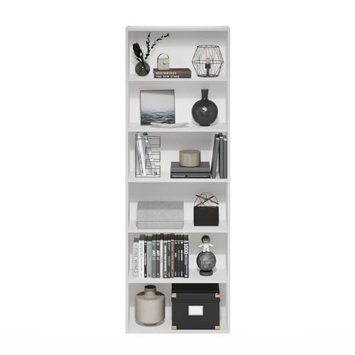 White 6-Tier Open Storage Bookcase U808379