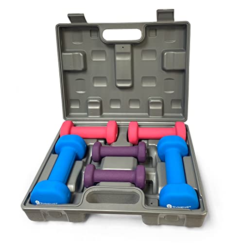 3 Pairs Dumbbell Set With Hard Plastic Case C1950
