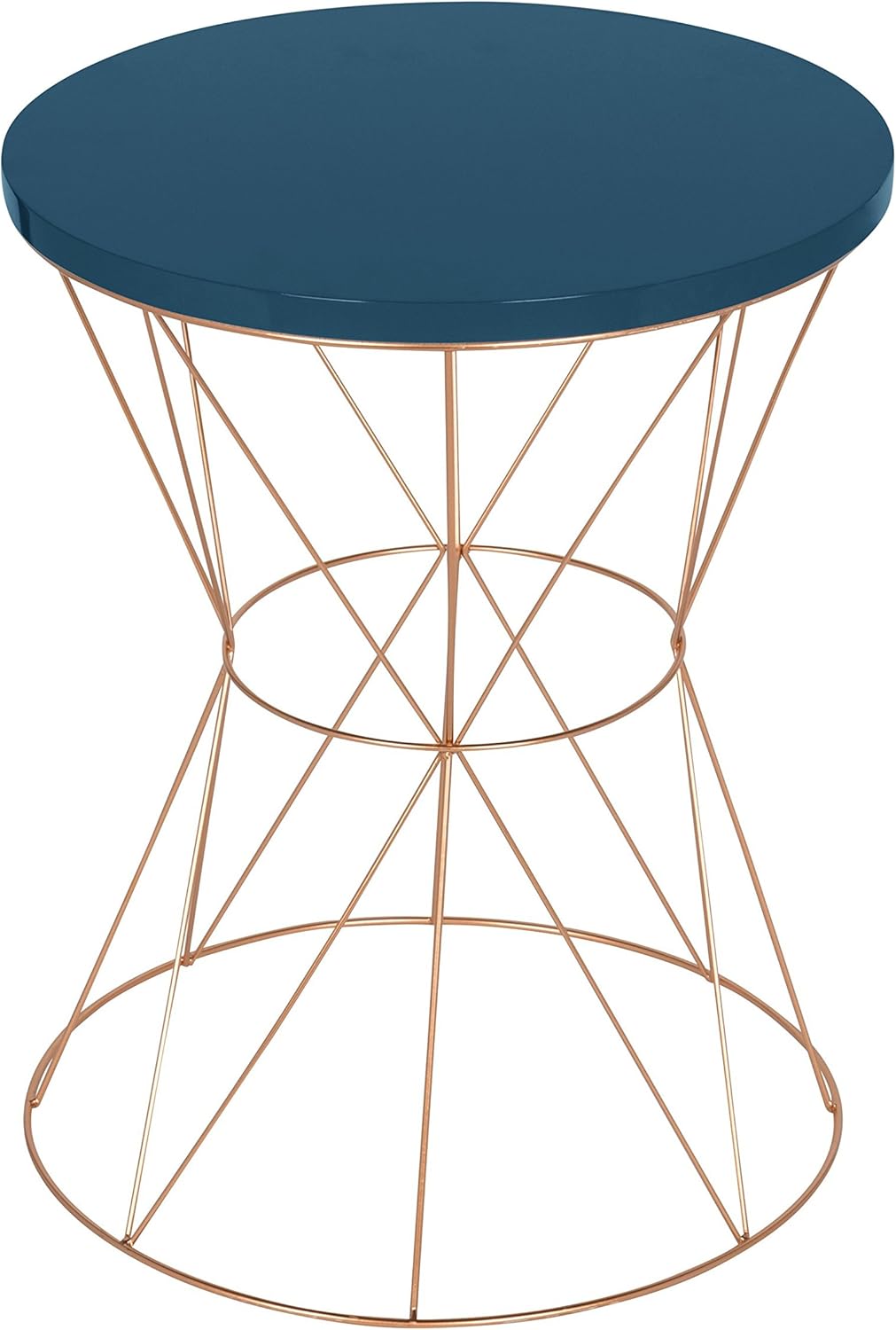 Round Accent Table with Cage Metal Frame J917108