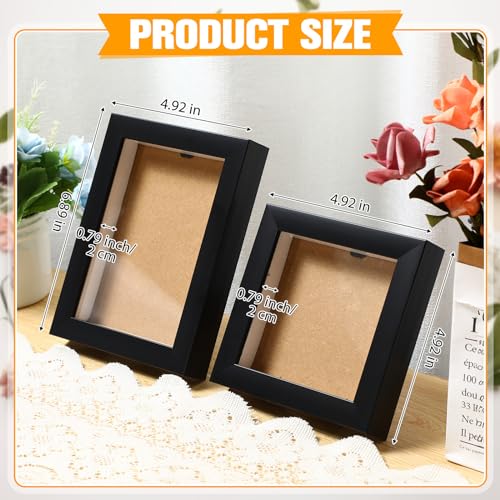 Black 5x5 Inch 5x7 Inch Wood Shadow Box Display Case G332