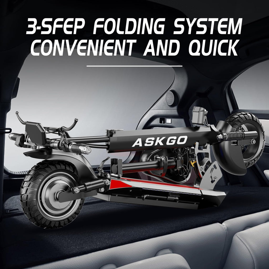 800W Motor 27MPH 35 Miles Range 48V 13AH Li-on Foldable Electric Scooter with Seat F932278