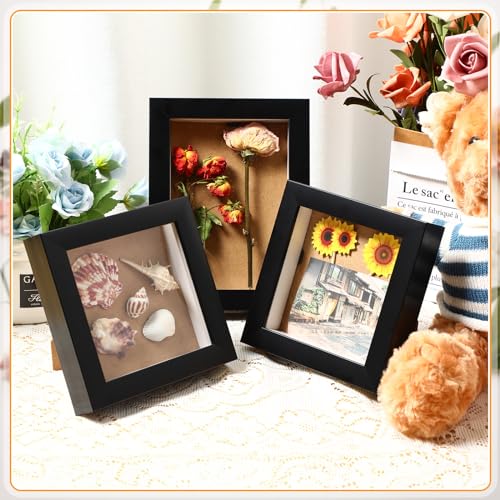 Black 5x5 Inch 5x7 Inch Wood Shadow Box Display Case G332
