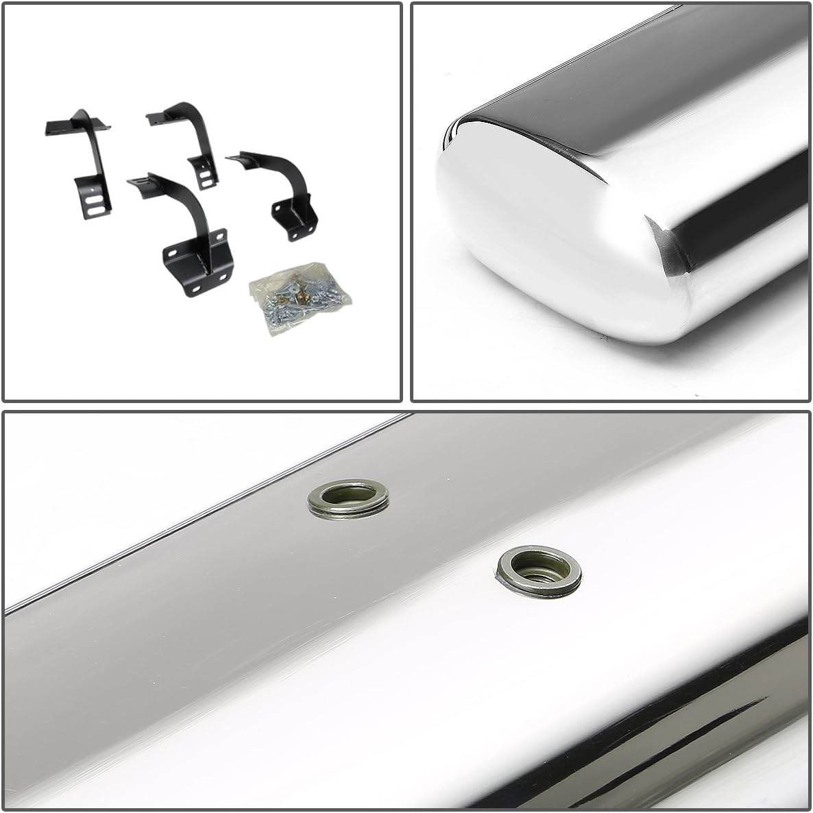5 Inches Oval Tubing Side Step Nerf Bar Running Board Stainless Steel Polished Chrome C859679