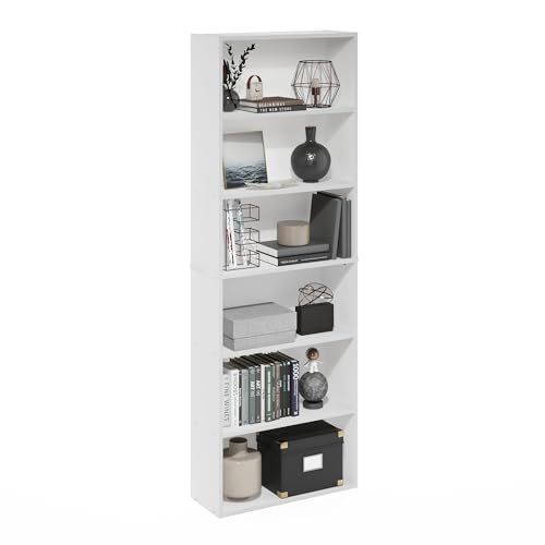 White 6-Tier Open Storage Bookcase U808379