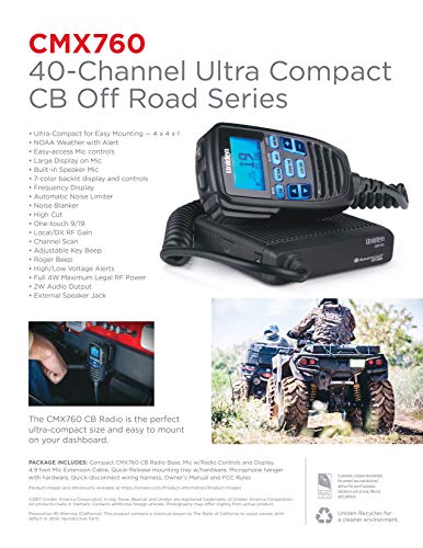 Compact Mobile CB Radio, 40-Channel, Black P569706
