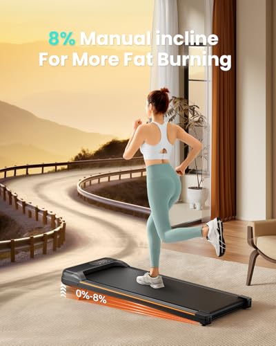 Under Desk Treadmill with Incline 2.5HP Portable Walking Treadmill T559