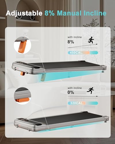 Under Desk Treadmill with Incline 2.5HP Portable Walking Treadmill T559