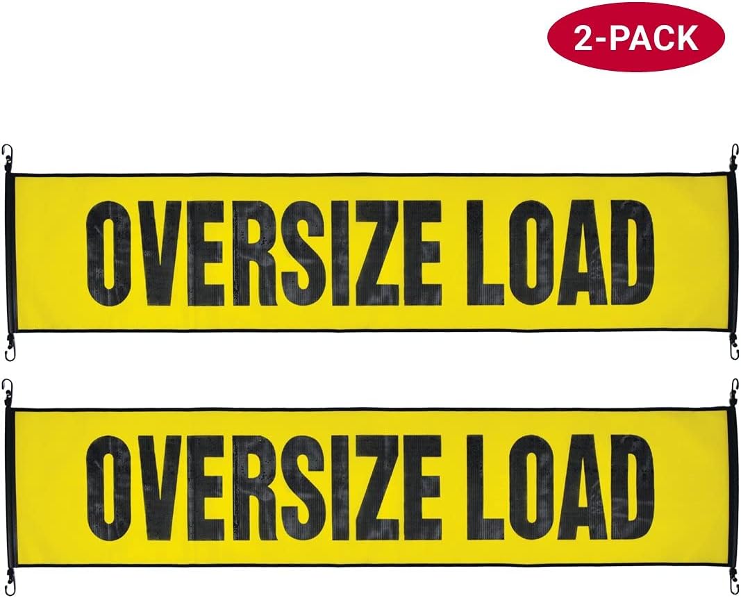 Oversize Load Banner with Metal Hooks, 2 Pack E5325