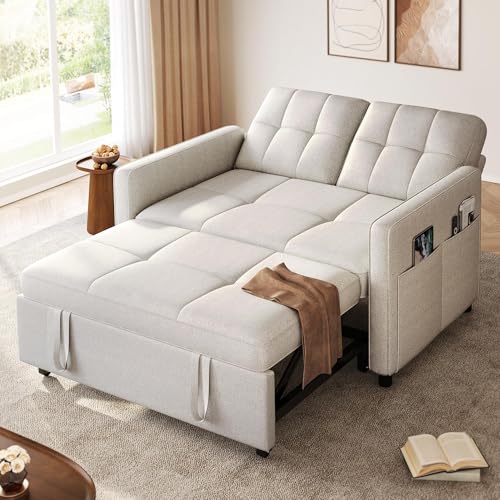 Grey 3-in-1 Convertible Sofa Bed with Pull-Out Bed I687