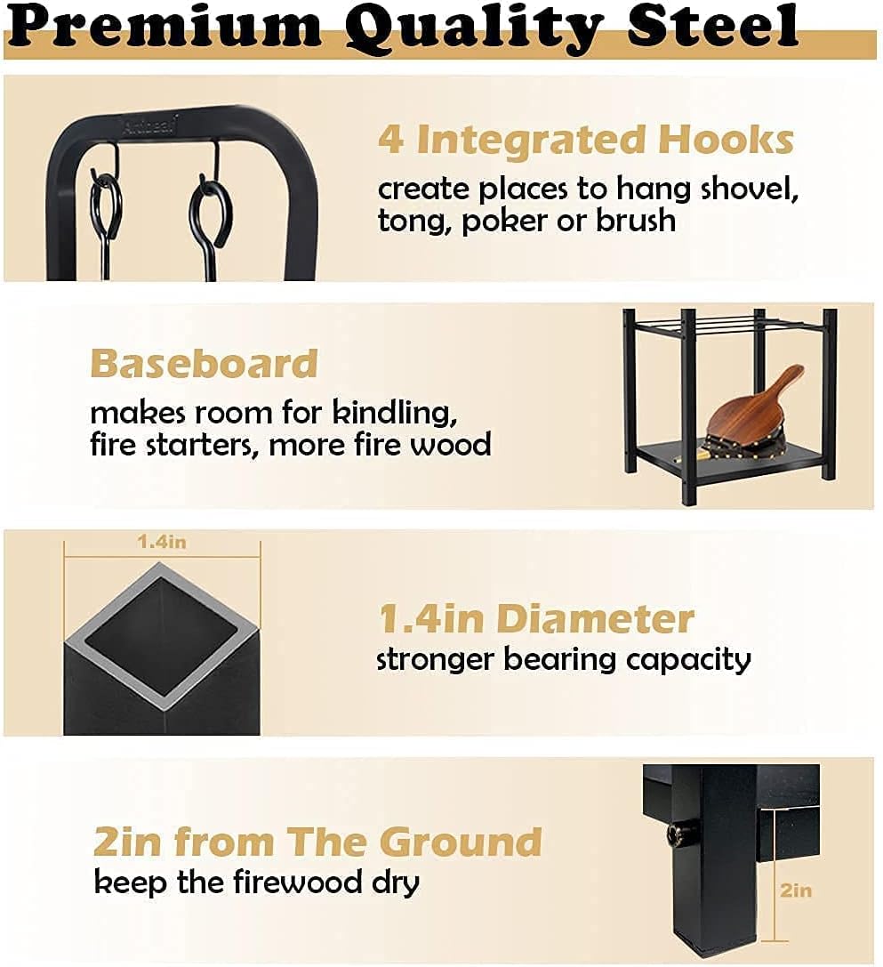 Black 4ft Outdoor Firewood Rack I50520