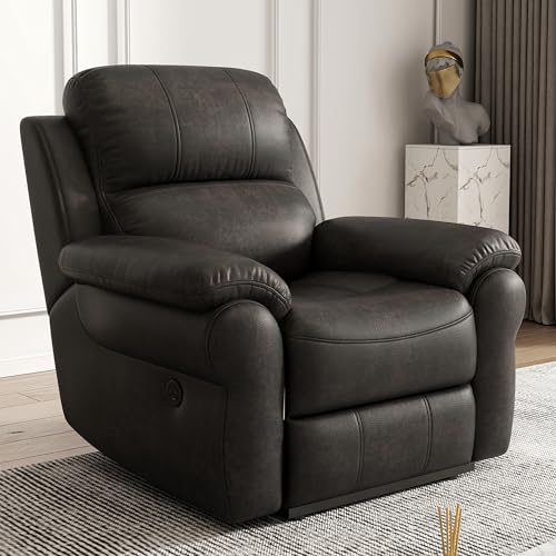 Black Fabric Power Recliner Chair with USB Ports O1449