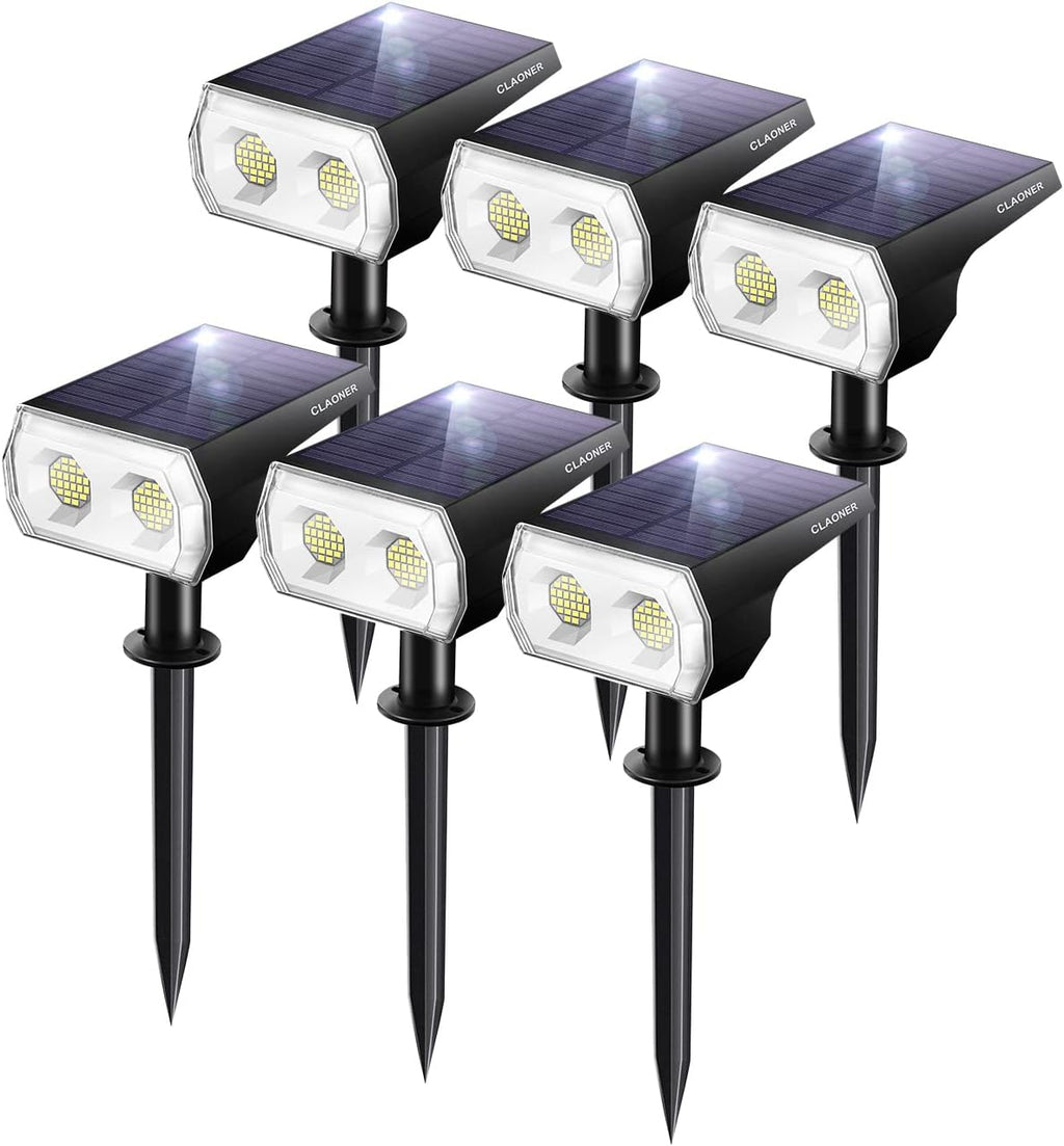 48 LEDs IP65 2 in 1 Solar Spotlights 6 Pack Cold White T342