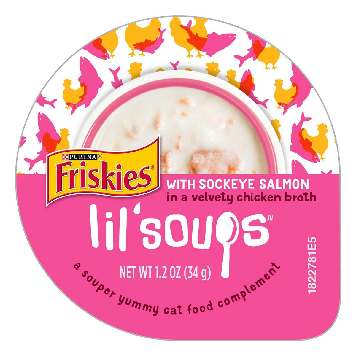 Lil' Soups with Sockeye Salmon in Chicken Broth Lickable Cat Food Topper, 1.2-oz cup, case of 8 I825358