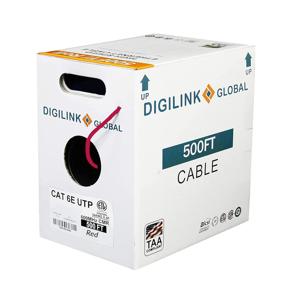 Cat6e Riser 1000ft UTP 24AWG Solid Bare Copper Blue Ethernet Cable U527472
