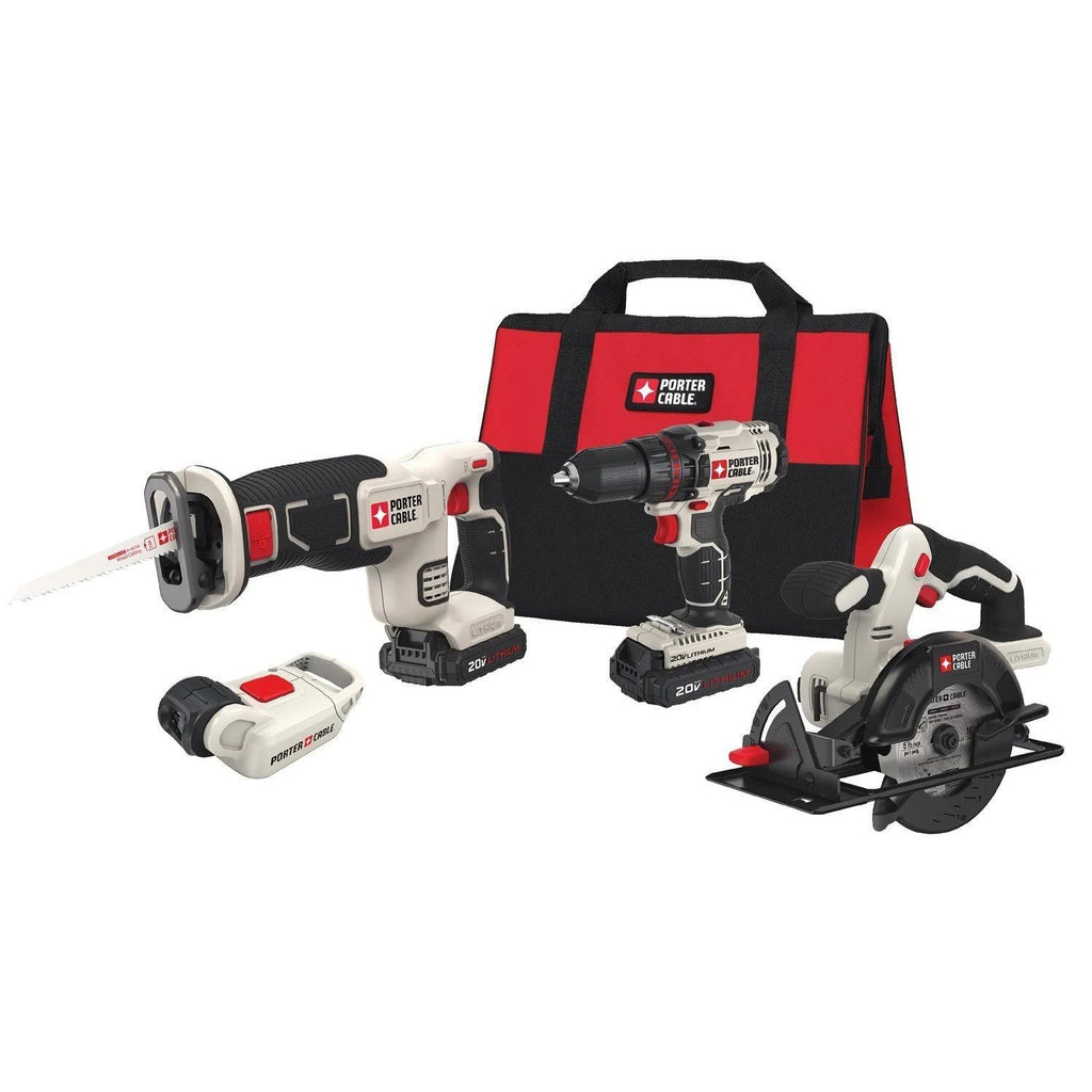 Cordless Drill Combo Kit Power Tool, 4-Tool X90274