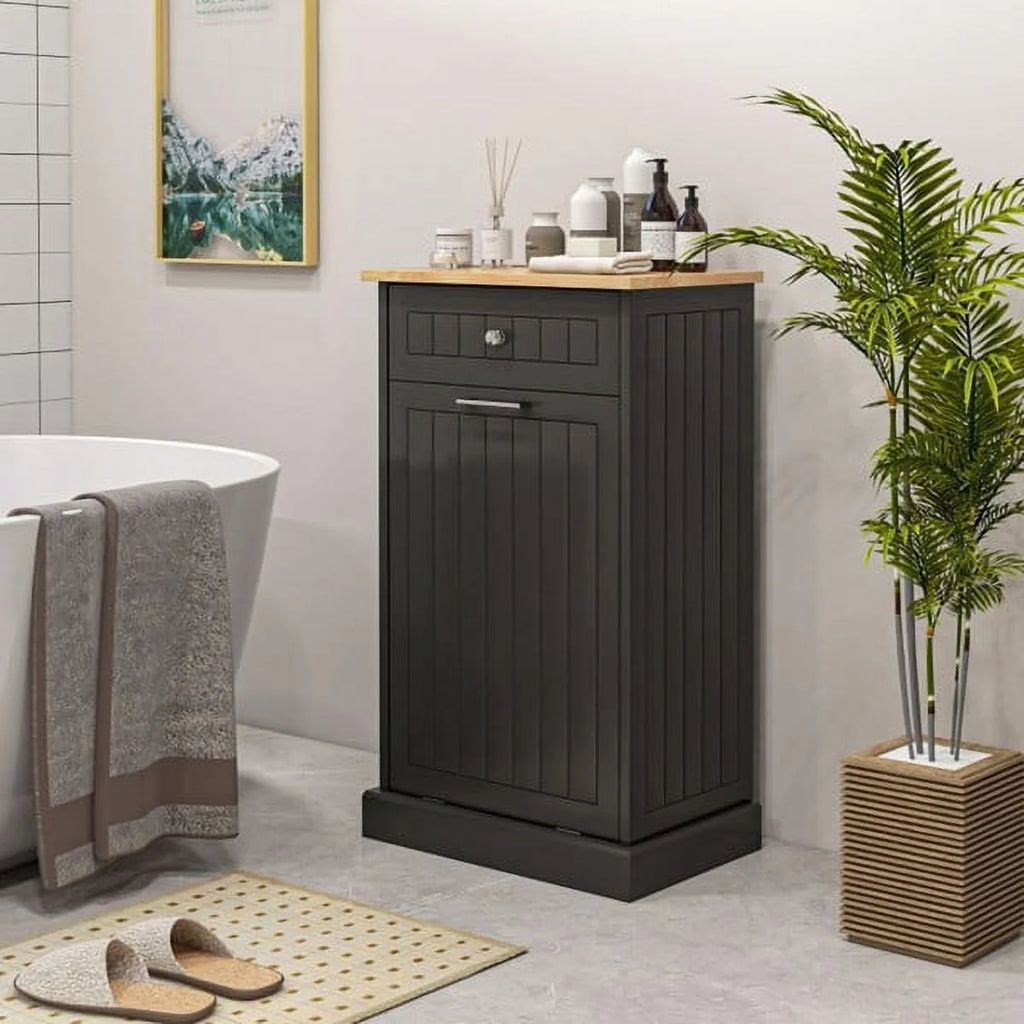 Freestanding Trash Can Holder Cabinet with Drawer F4842