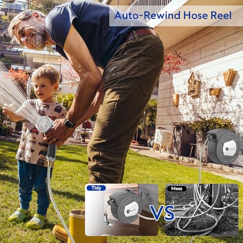 1/2 in x 110 ft Wall Mounted Garden Hose Reel P469278