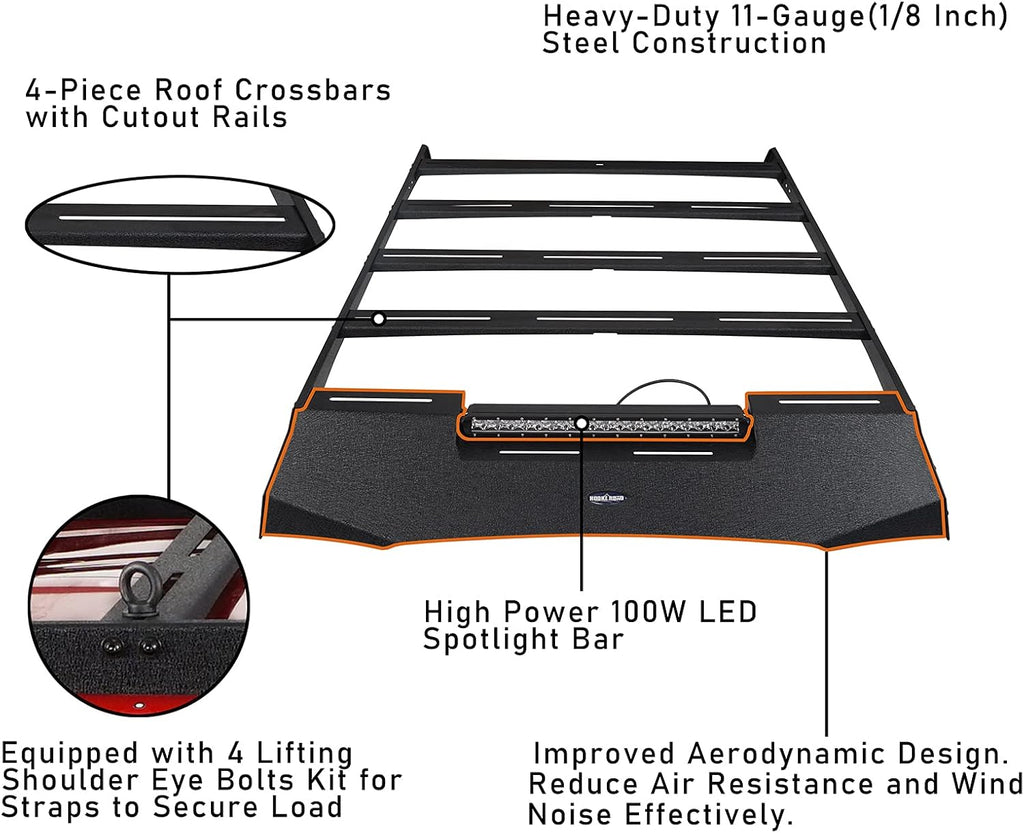 Roof Rack with LED Spot Light Bar R808