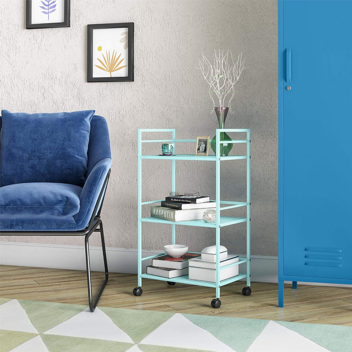Mint Metal Rolling Cart F970292