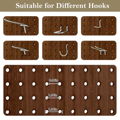 5.6Ft Wooden Pegboard Room Divider S49062