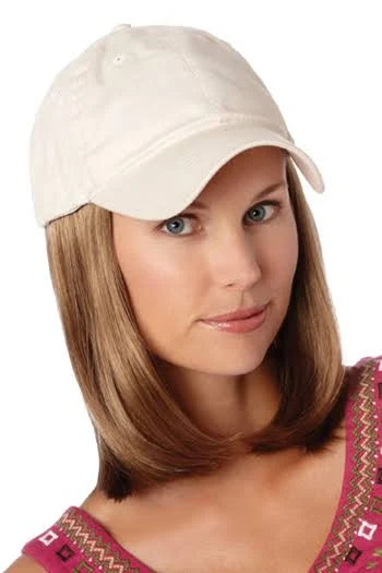 Baseball Cap with Hair Beige L439692