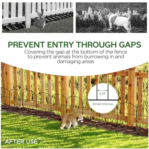 Black 10ft x 24in Rustproof Metal Garden Fence, 10 Pcs W8088