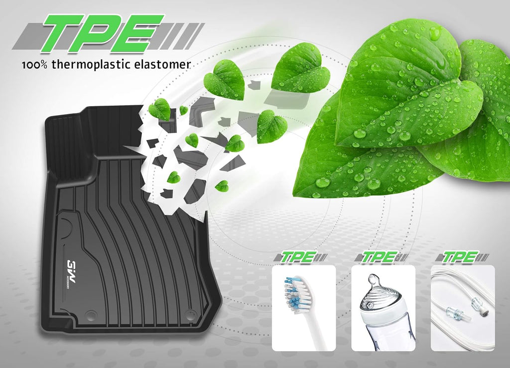 TPE All Weather Custom Fit Floor Mats Black Full Set H7986