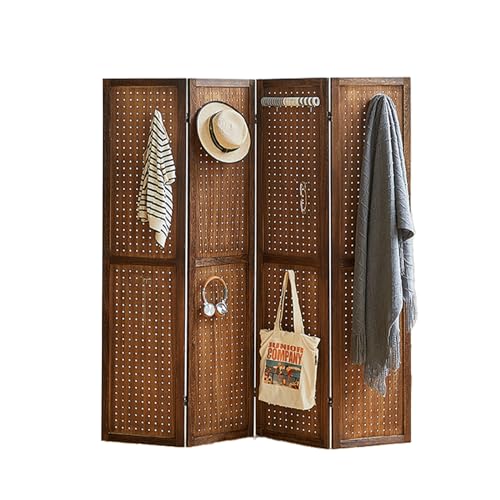 5.6Ft Wooden Pegboard Room Divider S49062