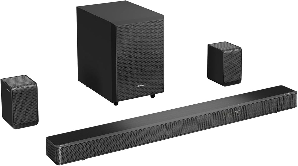 5.1.2 Ch 420W Soundbar with Wireless Subwoofer and Wireless Rear Satellite Speakers, Black K644