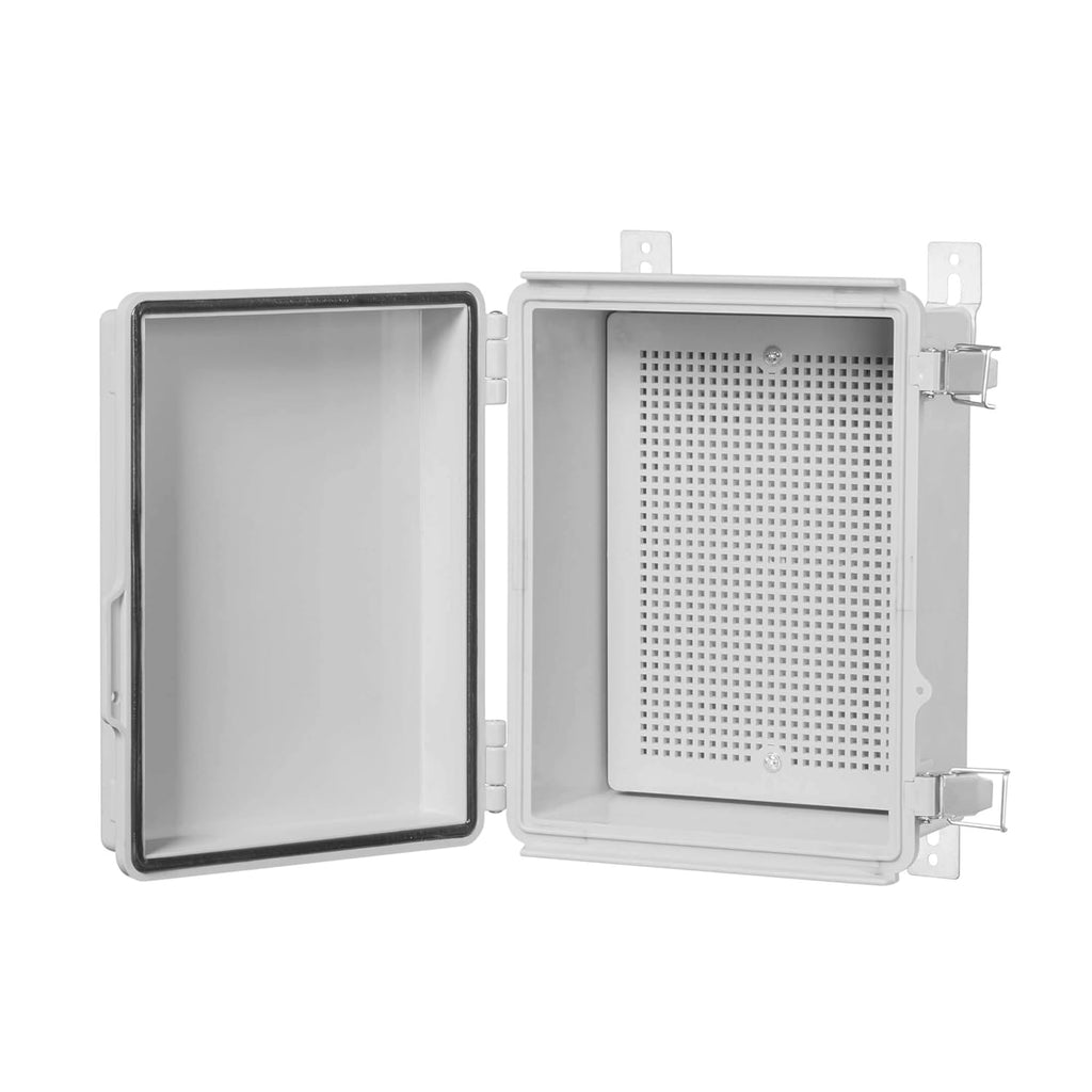 IP67 Waterproof Hinged Cover Plastic Junction Box with Mounting Plate 400×300×180mm E47121
