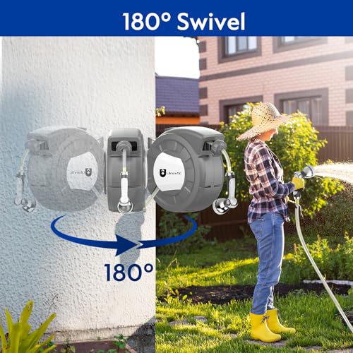 1/2 in x 110 ft Wall Mounted Garden Hose Reel P469278